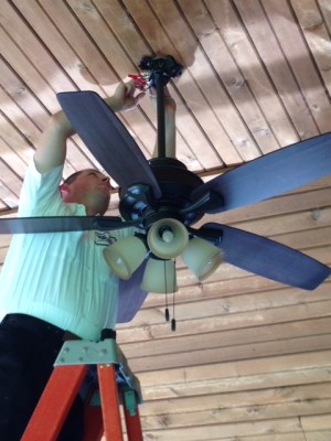 Fixture installation, ceiling fan, fan installation
