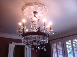 Install and assemble chandelier