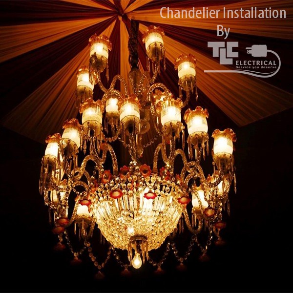 We Specialize In Chandelier Installations Tlc Electrical - How To Install Heavy Chandelier On High Ceiling