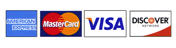 Master Card, Visa, American Express and Discover Accepted